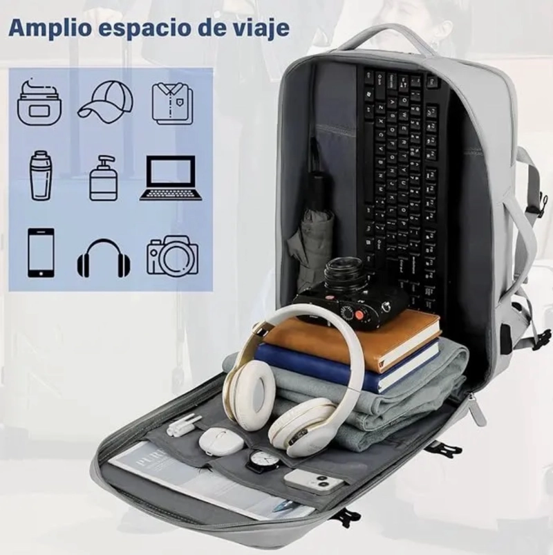 MOCHILA VIAJE EXPANDIBLE CON USB - 6