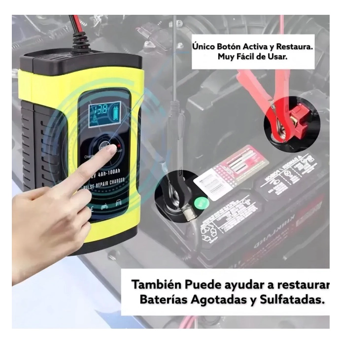 CARGADOR AUTO INTELIGENTE BATERIA 12V - 4