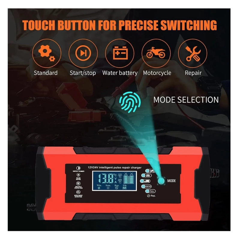 CARGADOR INTELIGENTE BATERIA AUTO MOTO - 5