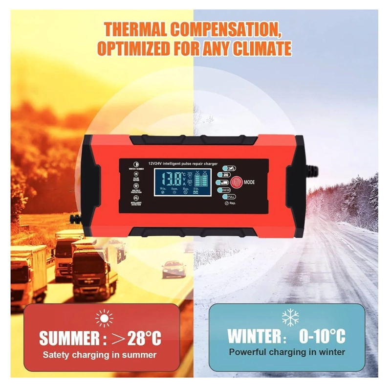CARGADOR INTELIGENTE BATERIA AUTO MOTO - 6
