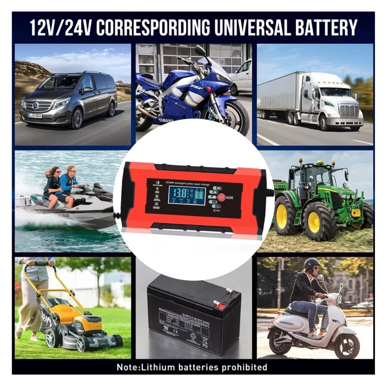 CARGADOR INTELIGENTE BATERIA AUTO MOTO - 7