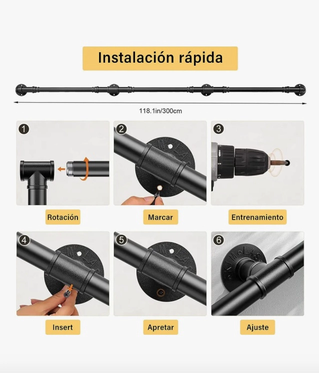 BARANDAL DE PASAMANOS ESCALERAS 3M - 7