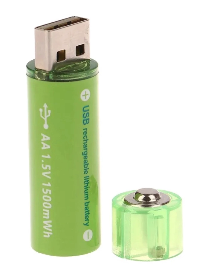 PACK X2 PILAS RECARGABLES USB PILA AA RECARGABLE DOBLE A - 3