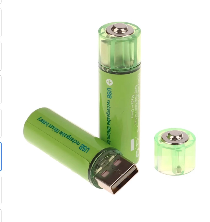 PACK X2 PILAS RECARGABLES USB PILA AA RECARGABLE DOBLE A - 6