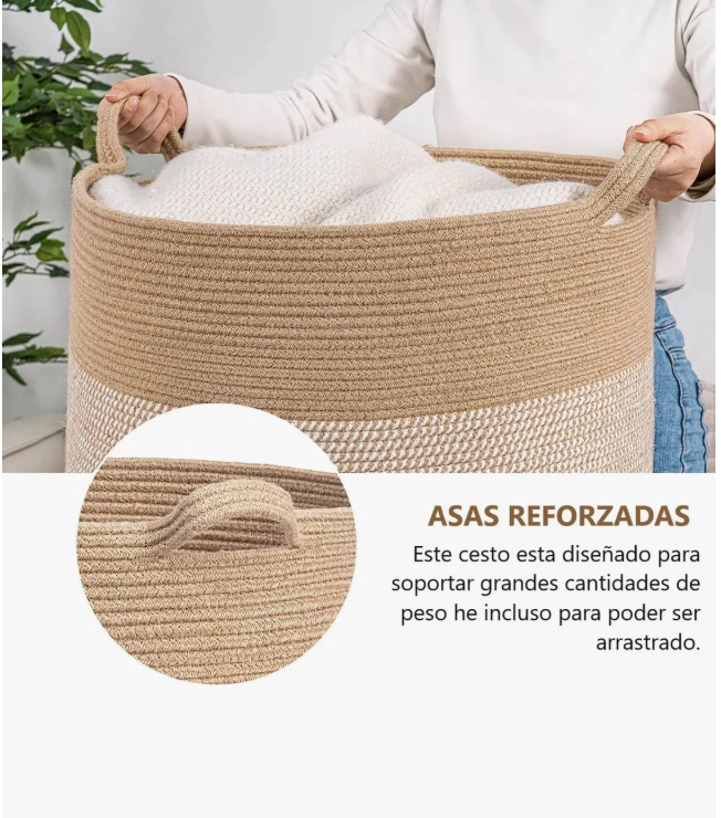 CANASTO ROPA SUCIA GRANDE DE 55CM - 3