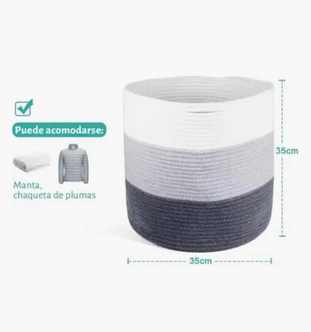 CANASTO ROPA SUCIA GRANDE DE 55CM - 3