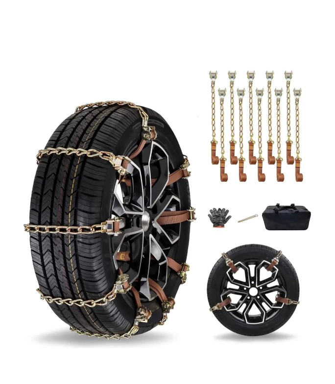 KIT 10 CADENAS NIEVE AJUSTABLES AUTO/CAMIONETA ACERO - 1