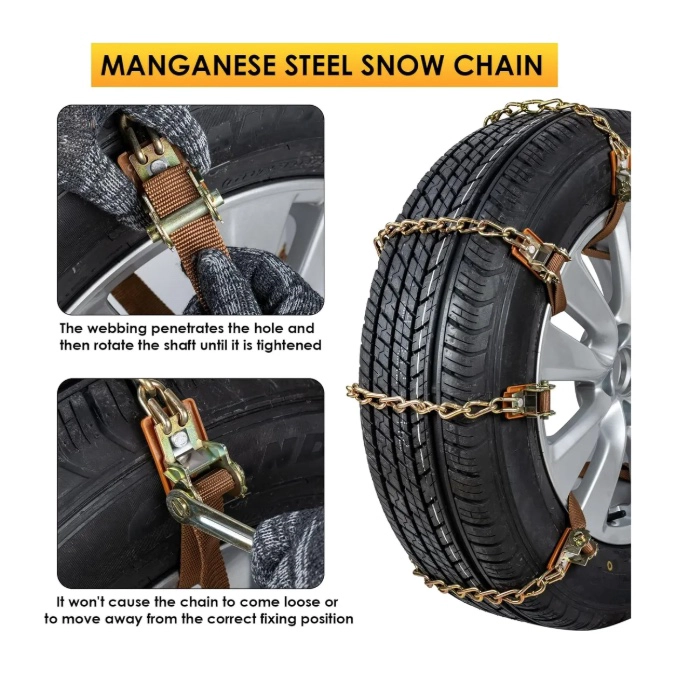 KIT 10 CADENAS NIEVE AJUSTABLES AUTO/CAMIONETA ACERO - 4