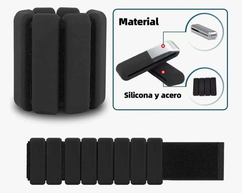 KIT 2 BRAZALETES PESAS PARA TOBILLOS Y MUÑECAS 2 LBS - 2