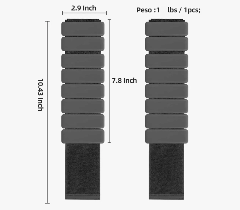 KIT 2 BRAZALETES PESAS PARA TOBILLOS Y MUÑECAS 2 LBS - 4