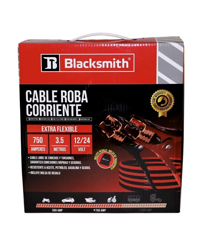 CABLE PUENTE BATERIA 750 AMP 3,5 MTS DE LARGO - 1