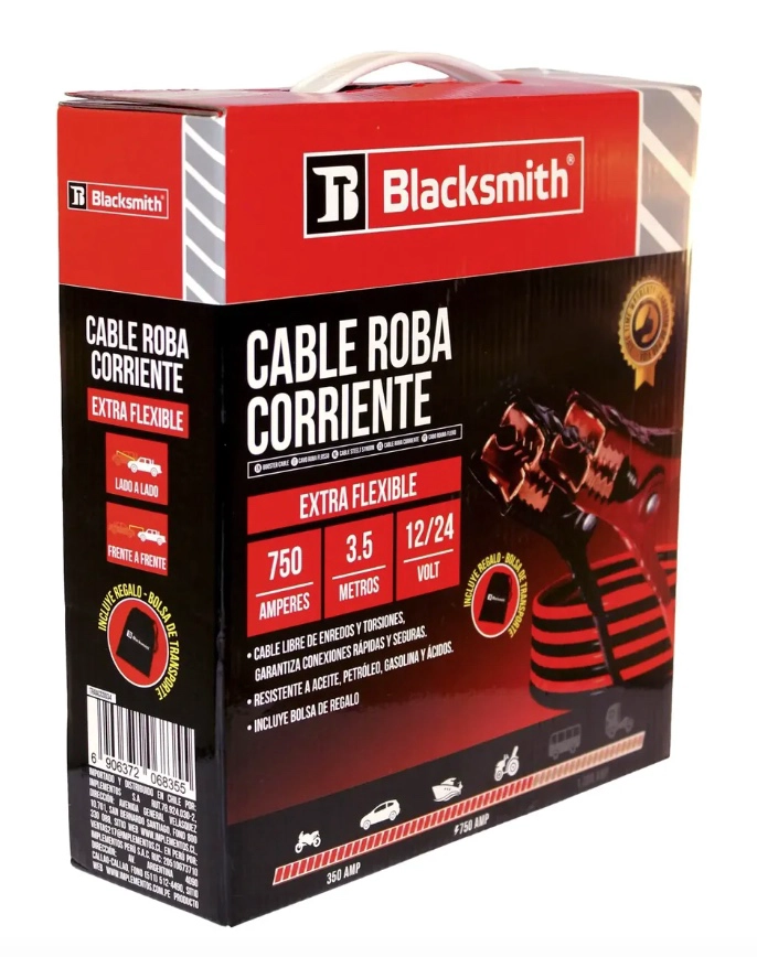 CABLE PUENTE BATERIA 750 AMP 3,5 MTS DE LARGO - 2