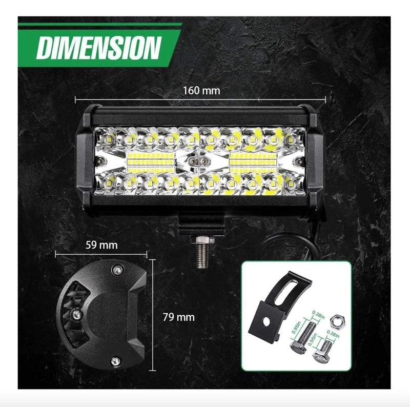 FOCOS LED NEBLINERO BARRA RECTA 120W - 2