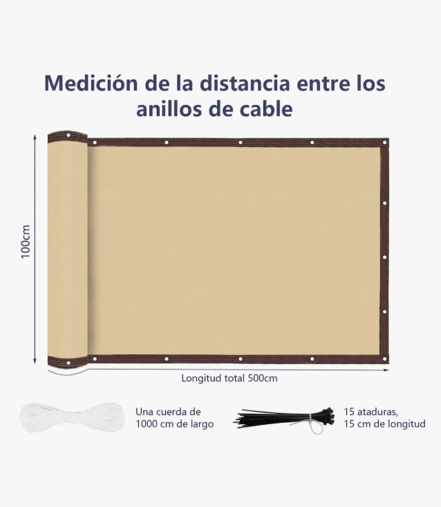 VALLA DE PROTECCION PRIVACIDAD CON FIJACIONES 1X5MTS - 2