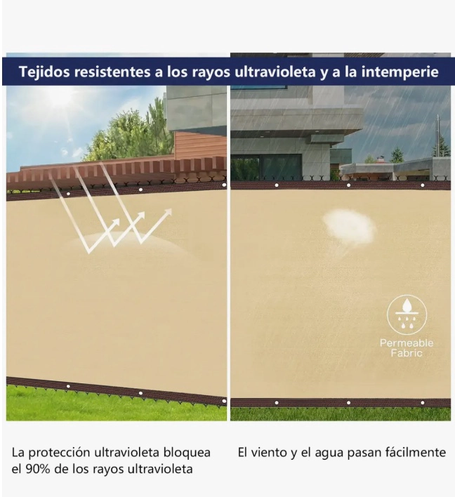 VALLA DE PROTECCION PRIVACIDAD CON FIJACIONES 1X5MTS - 3
