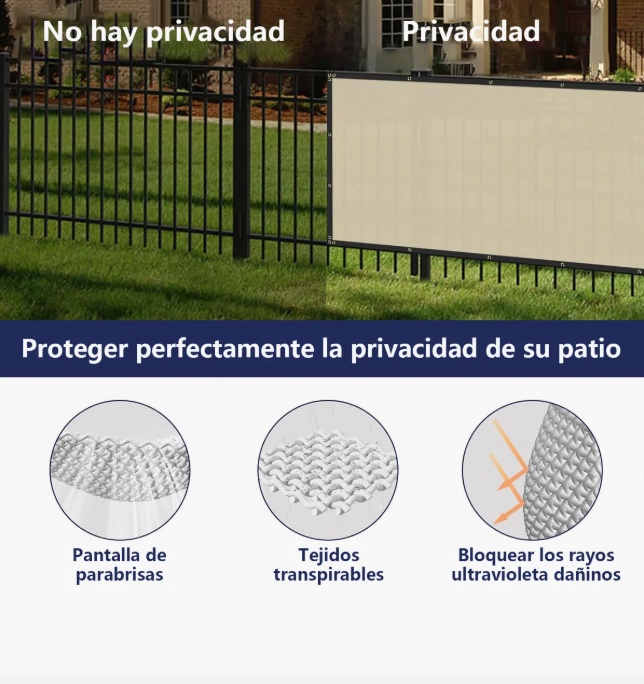 VALLA DE PROTECCION PRIVACIDAD CON FIJACIONES 1X5MTS - 8