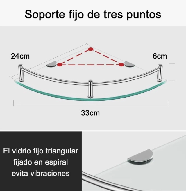2PCS REPISAS ESQUINERAS DE VIDRIO - 2