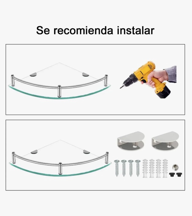 2PCS REPISAS ESQUINERAS DE VIDRIO - 3