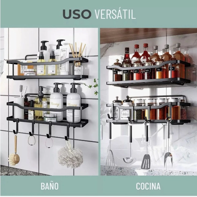 ORGANIZADOR DE DUCHA REPISA BAÑO ADHESIVO - 4
