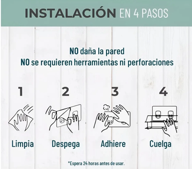 ORGANIZADOR DE DUCHA REPISA BAÑO ADHESIVO - 5