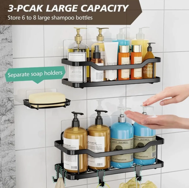 ORGANIZADOR DE DUCHA REPISA BAÑO ADHESIVO - 6