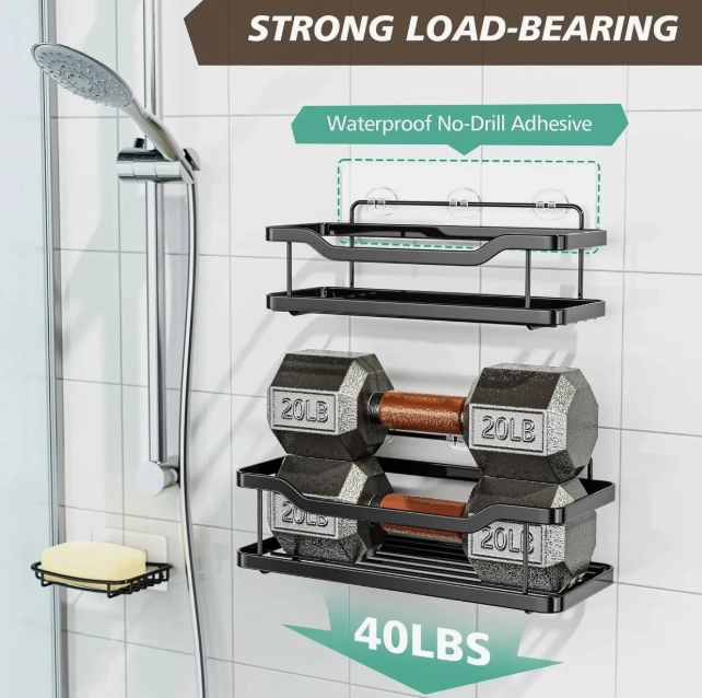 ORGANIZADOR DE DUCHA REPISA BAÑO ADHESIVO - 7