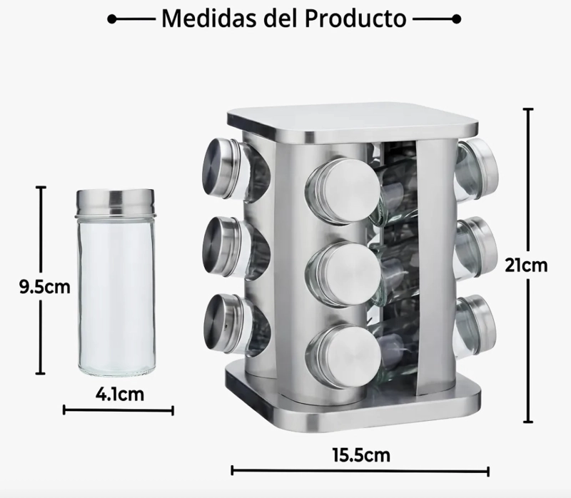 CONDIMENTERO 360 ACERO INOXIDABLE - 2