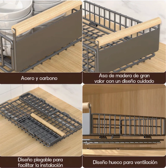 2PCS ORGANIZADOR DE GABINETE EXTRAIBLE - 2