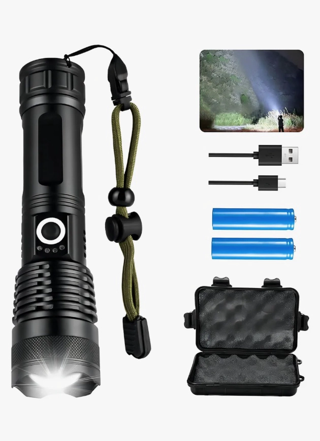 LINTERNA LED ZOOM TACTICA RECARGABLE - 1