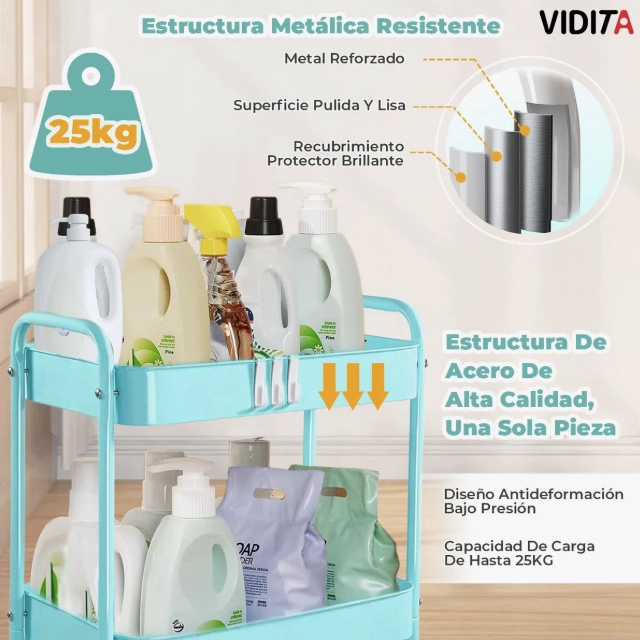 CARRITO ORGANIZADOR METALICO FIRME - 3