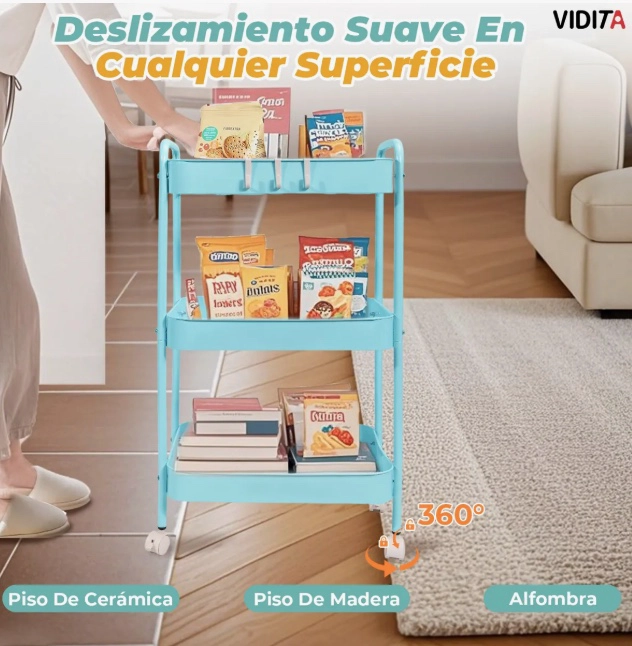 CARRITO ORGANIZADOR METALICO FIRME - 4
