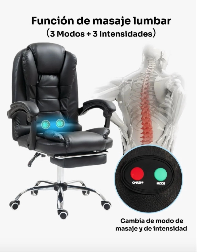 SILLA EJECUTIVA RECLINABLE MASAJEADOR - 2