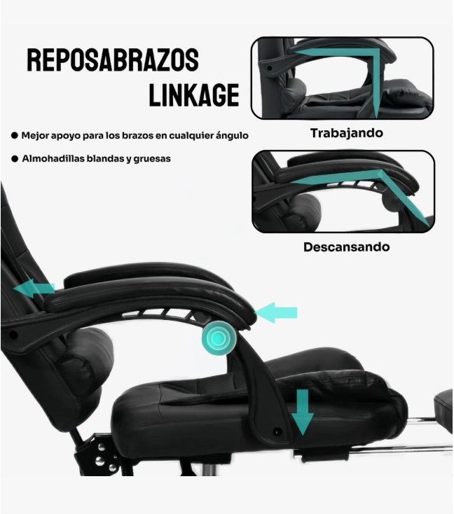 SILLA EJECUTIVA RECLINABLE MASAJEADOR - 7
