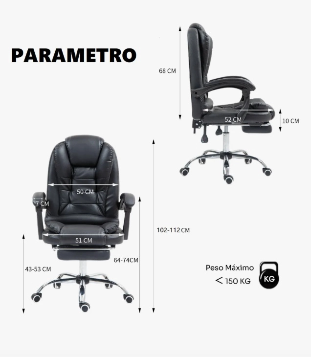 SILLA EJECUTIVA RECLINABLE MASAJEADOR - 8