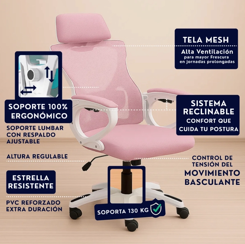 SILLA OFICINA ESCRITORIO REGULABLE - 2