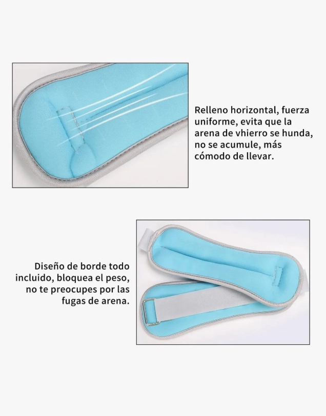 PAR DE PESAS TOBILLERA Y MUÑECA SET 2 DE 2KG C/U - 6