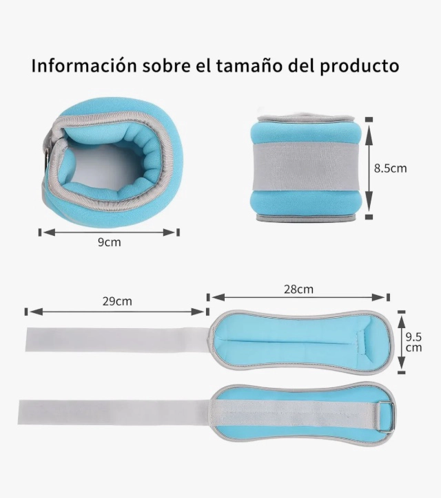 PAR DE PESAS TOBILLERA Y MUÑECA SET 2 DE 2KG C/U - 7
