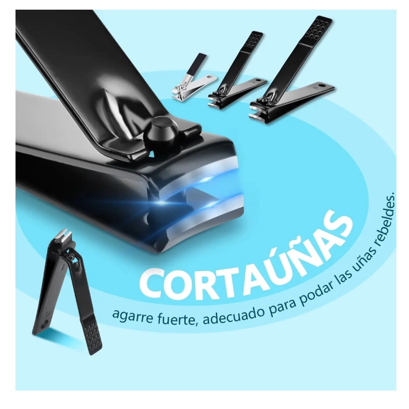 SET MANICURE PROFESIONAL 25 PIEZAS CELESTE - 3