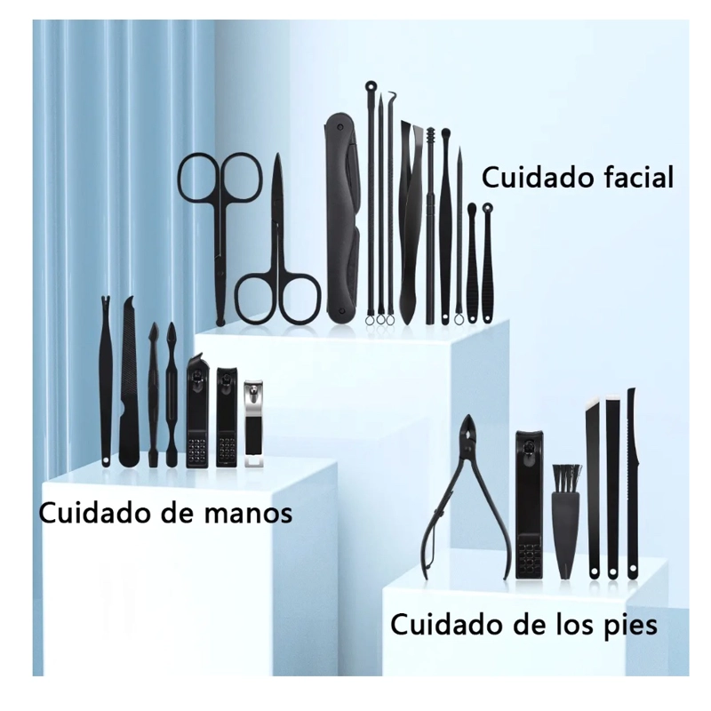 SET MANICURE PROFESIONAL 25 PIEZAS CELESTE - 4