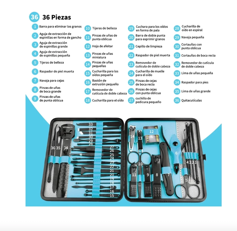 SET 36 PIEZAS MANICURE PROFESIONAL - 6