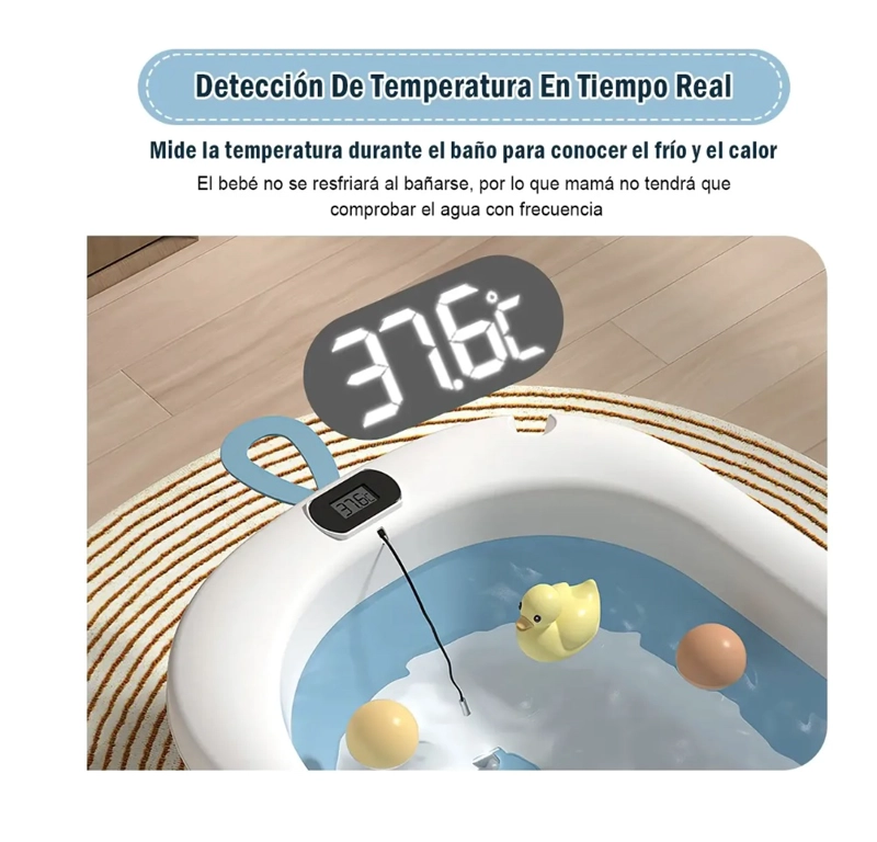 TINA BEBE BAÑERA PLEGABLE CON TERMOMETRO - 5