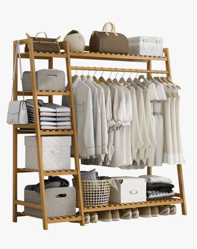 PERCHERO COLGADOR DE MADERA 110CM - 1