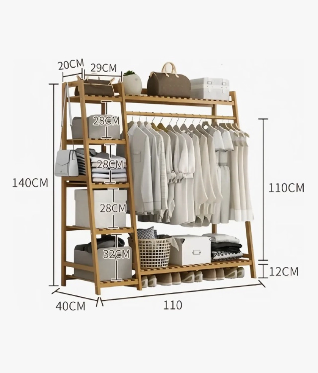 PERCHERO COLGADOR DE MADERA 110CM - 7