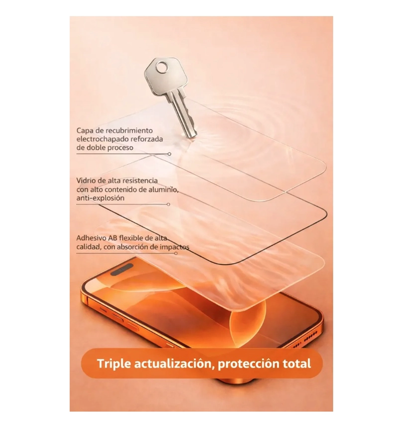 LAMINA MICA DE PANTALLA PARA IPHONE 17 PRO,PRO MAX,17 - 4