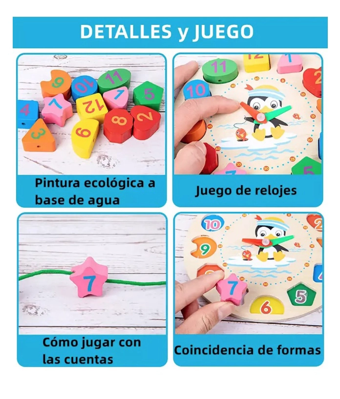 PACK 10 JUGUETES DIDACTICOS DE MADERA MONTESSORI - 3
