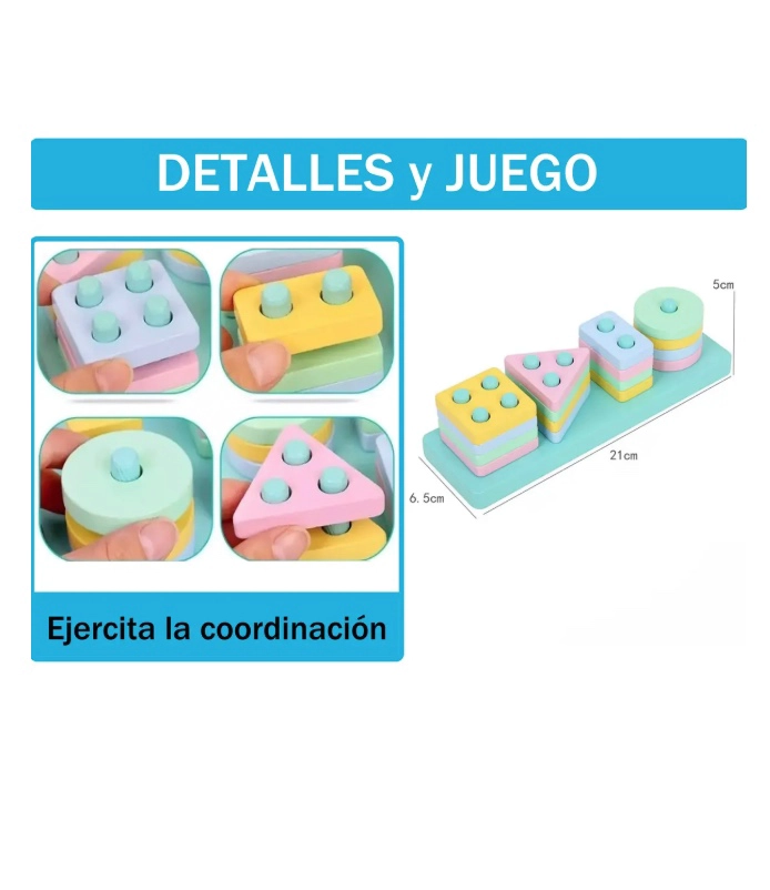 PACK 10 JUGUETES DIDACTICOS DE MADERA MONTESSORI - 6