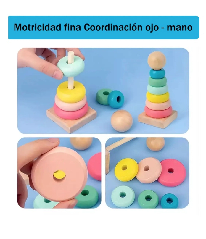 PACK 10 JUGUETES DIDACTICOS DE MADERA MONTESSORI - 7