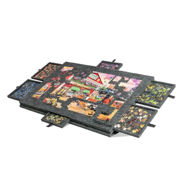 TABLA DE ROMPECABEZAS INCLINABLE CON SOPORTE Y 6 CAJONE - 1