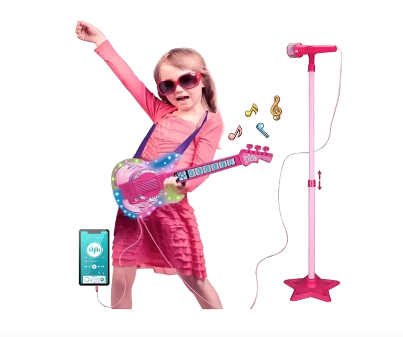 MICROFONO KARAOKE GUITARRA ROCK CON MP3 PARA NIÑOS - 1
