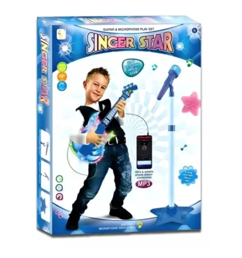 MICROFONO KARAOKE GUITARRA ROCK CON MP3 PARA NIÑOS - 3
